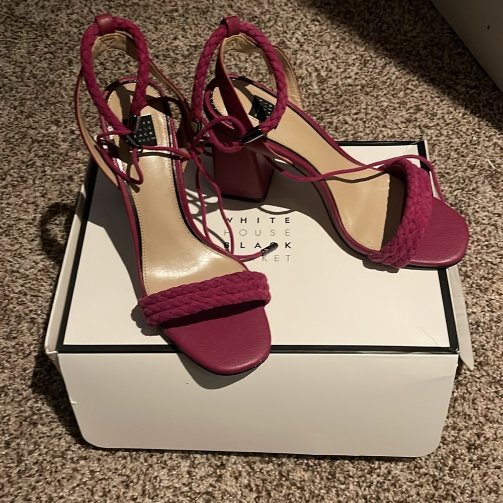 White House Black Market Lexa braided strappy heel